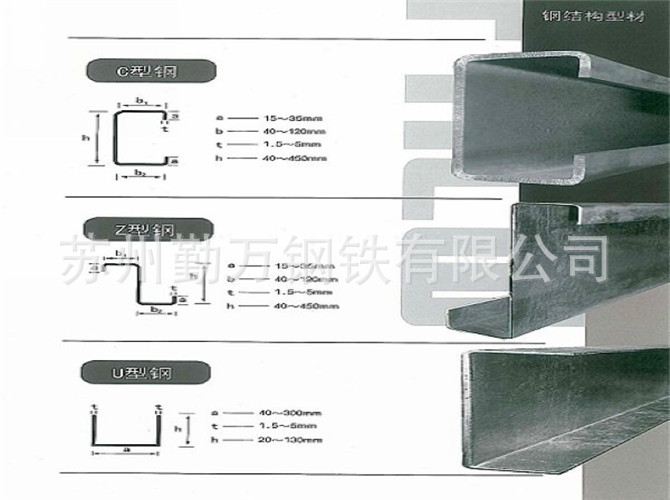 江苏u型钢 苏州 扬州 镇江 泰州z型钢 无锡 常州c型钢