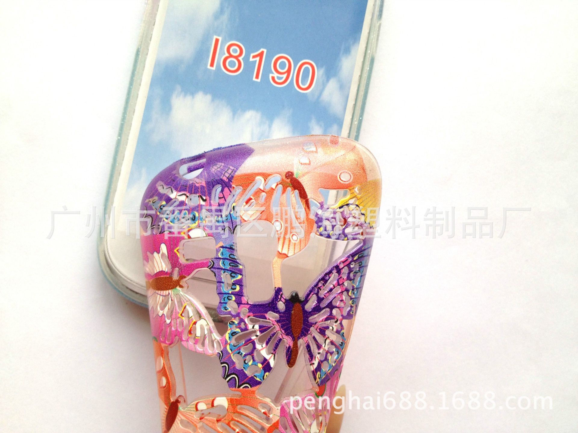 TPU三星8190镂空蝴蝶手机壳彩绘厂家