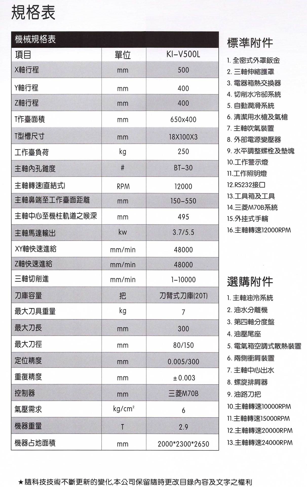 KI-V500L立式数控铣床/加工中心/CNC数控机床