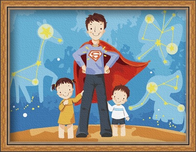 【厂家批发 超人家族30*40数字油画 卡通人物油画 DIY 手工油画】价格,厂家,图片,其他材质工艺品,义乌市优玖工艺品商行-马可波罗网