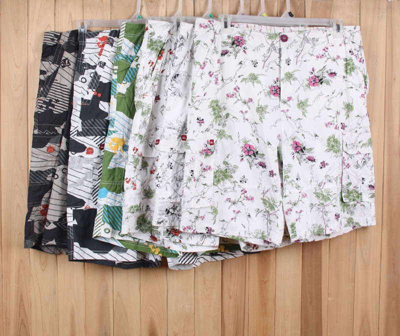 A835# 供应外贸库存服装 <em>男式</em>全棉<em>沙滩</em>裤 <em>短裤</em>