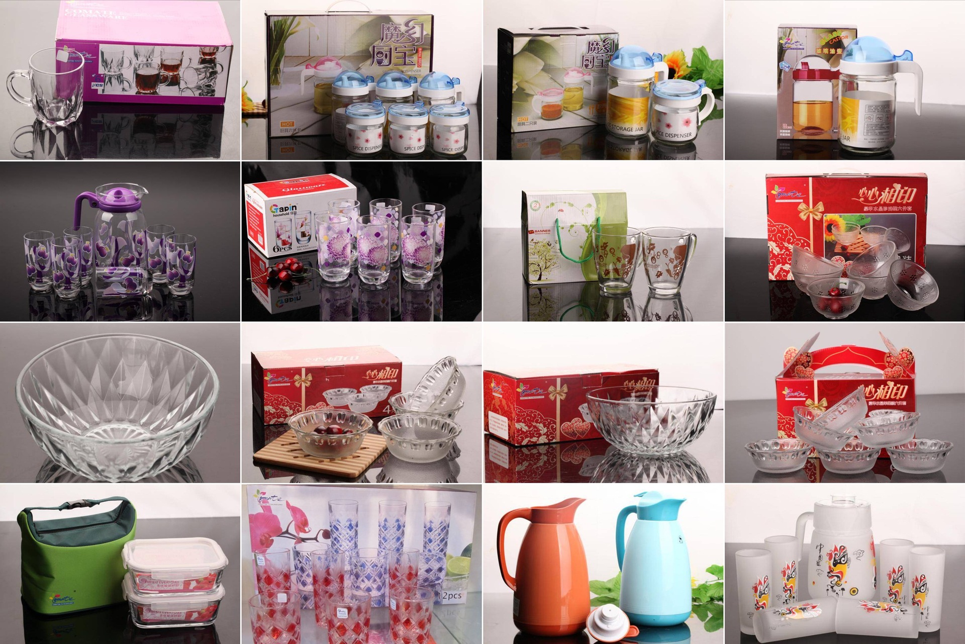 家电海尔赠品促销礼品套装碗批发苹果碗玻璃碗水晶碗定制6件套装