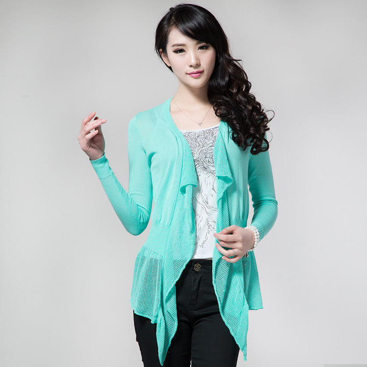 江南之约 供应 2014夏新款 <em>女式长袖</em>镂空<em>针织开</em>