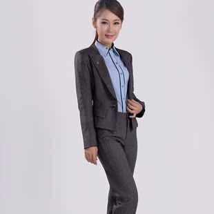 韩版女西服套装 秋冬职业女套装 时尚免烫商务修身ol正装女工作服