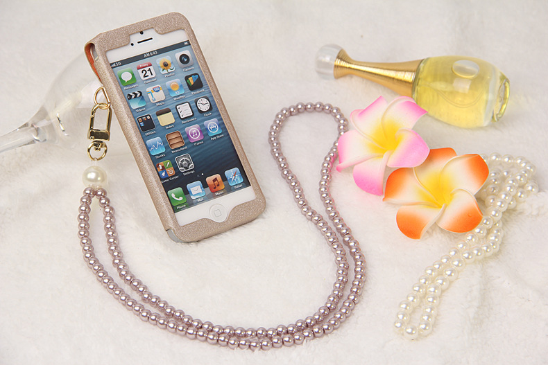 手机保护套-新款三星S3\/S4\/S5珍珠挂绳手机壳