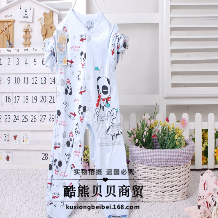 2014秋款纯棉婴幼儿连体衣 1-3岁<em>宝宝</em>长袖<em>开档</em>