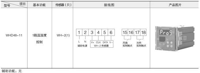 温湿度调节器 >智能温湿度调节控制器whd48-11    4,每一路传感器对应