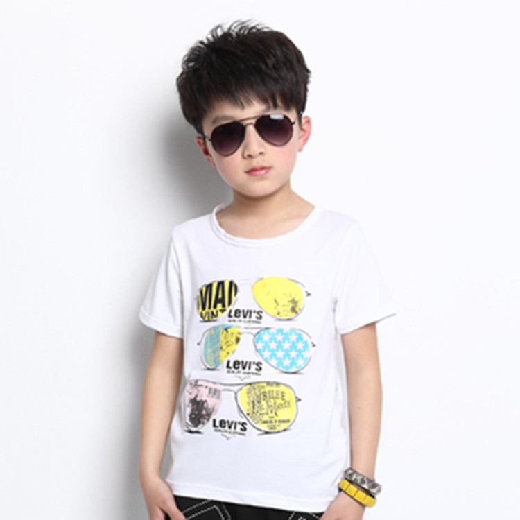 2014 新款韩版印花人头男童短袖T恤 男上衣童