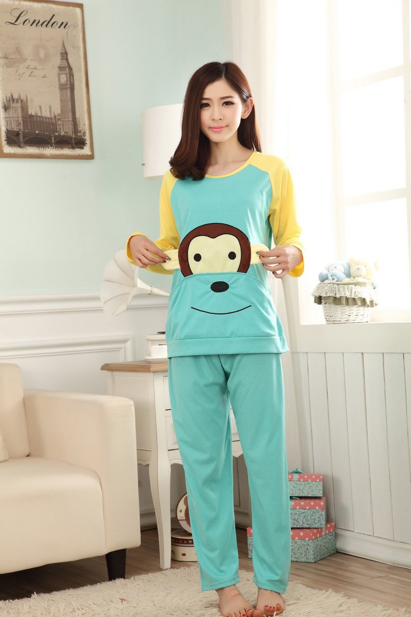 【2014年春秋 女士舒适纯棉<em>厚睡衣</em>套装家居服