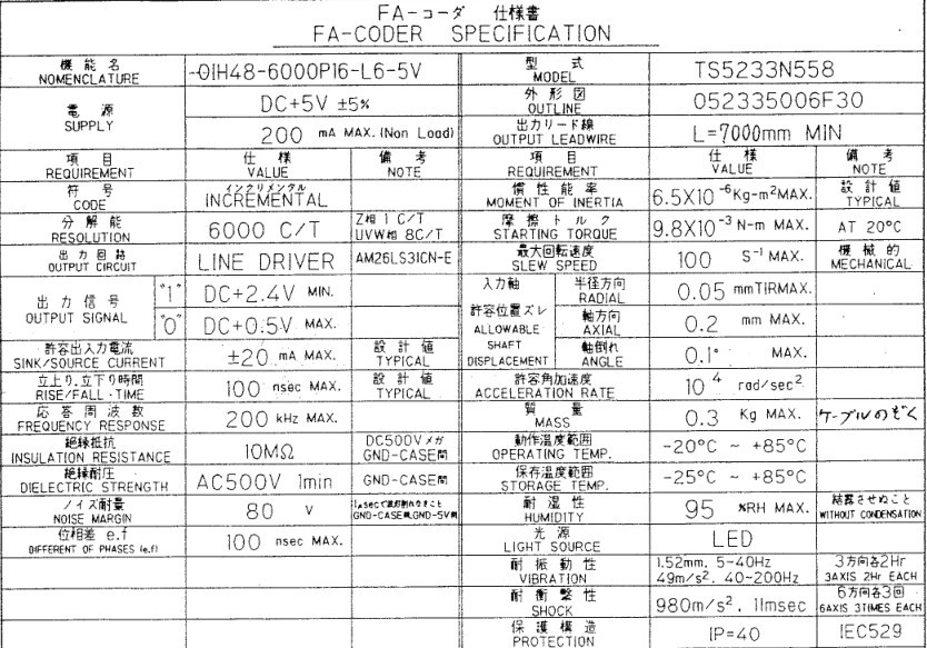 多摩川 TS5233N558编码器 全新 原装 正品