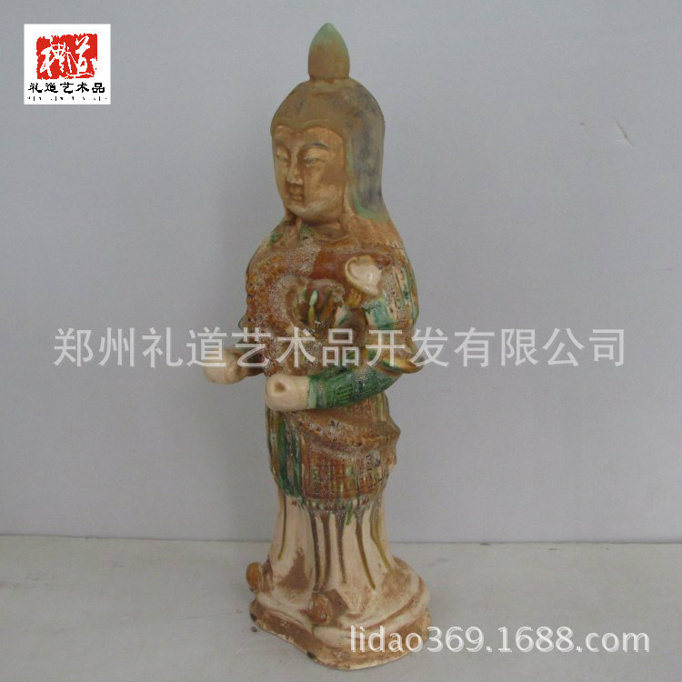 唐三彩将军俑武士俑高45cm长18cm宽14cm (1)