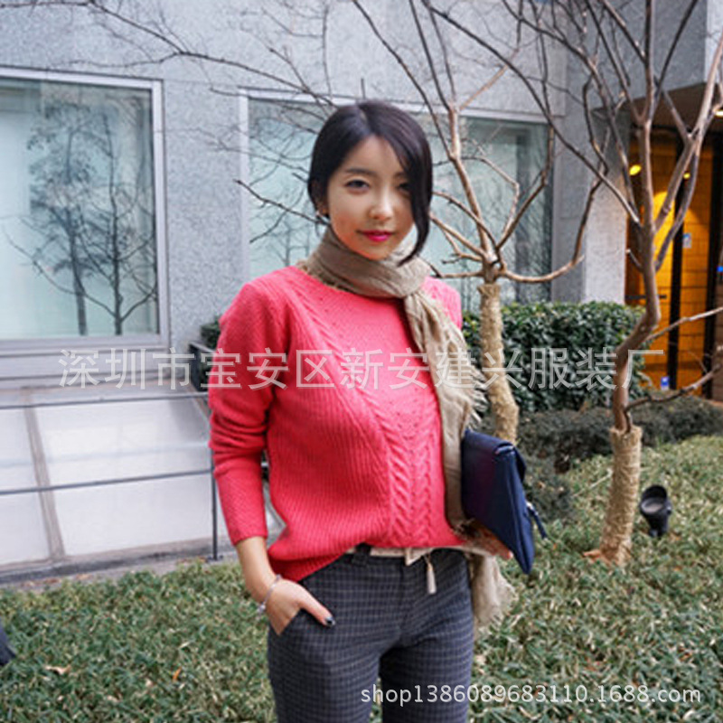 服装加工-毛衣定做2014韩国女装秋冬季套头一