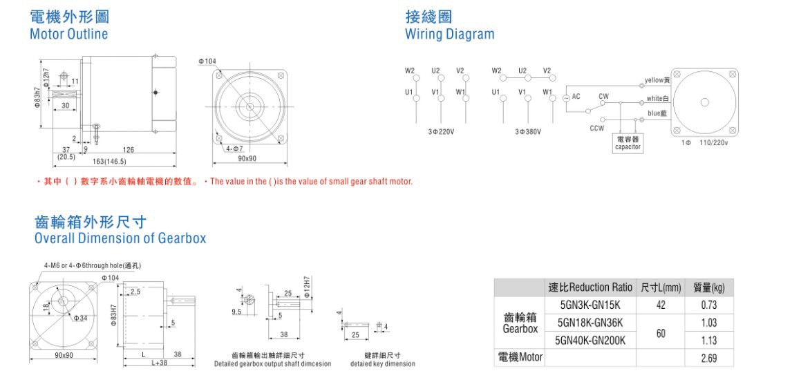 60w定速调速刹车减速电机三面翻动电机洗片机马达电动