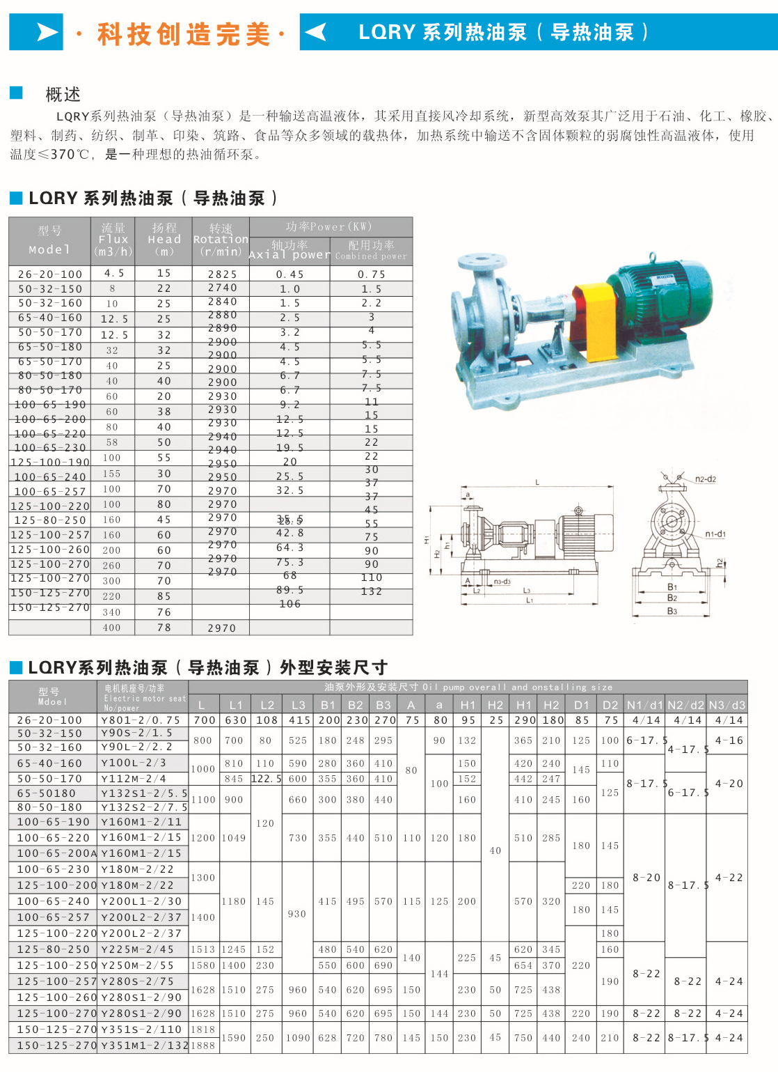 LQRY 系列热油泵 导热油泵
