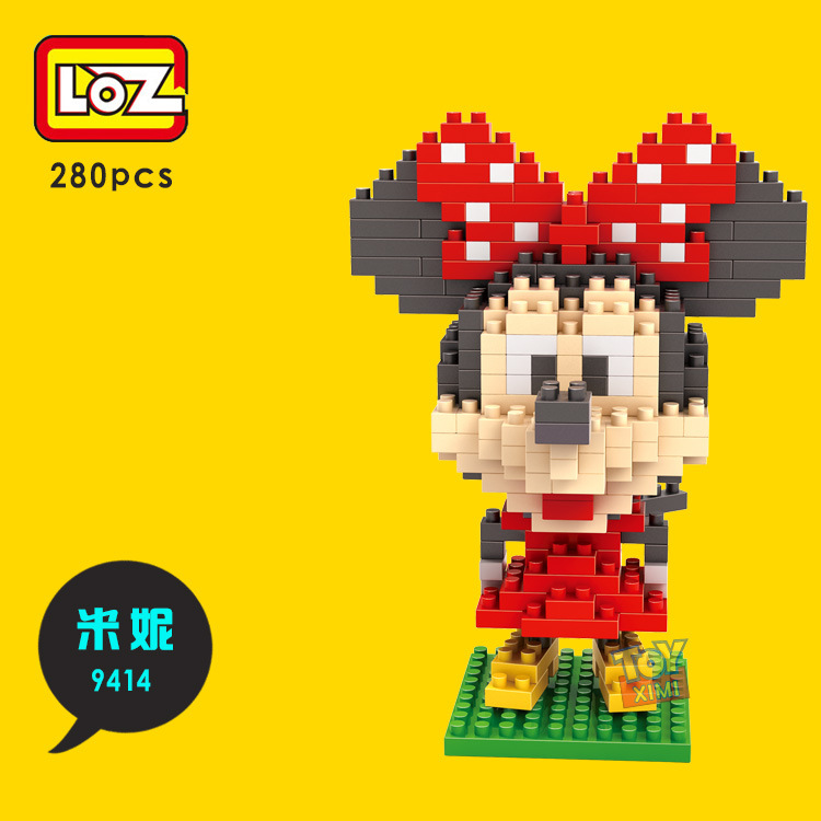 loz俐智钻石小颗粒积木 儿童拼插创意玩具 迪士尼米老鼠米奇9413