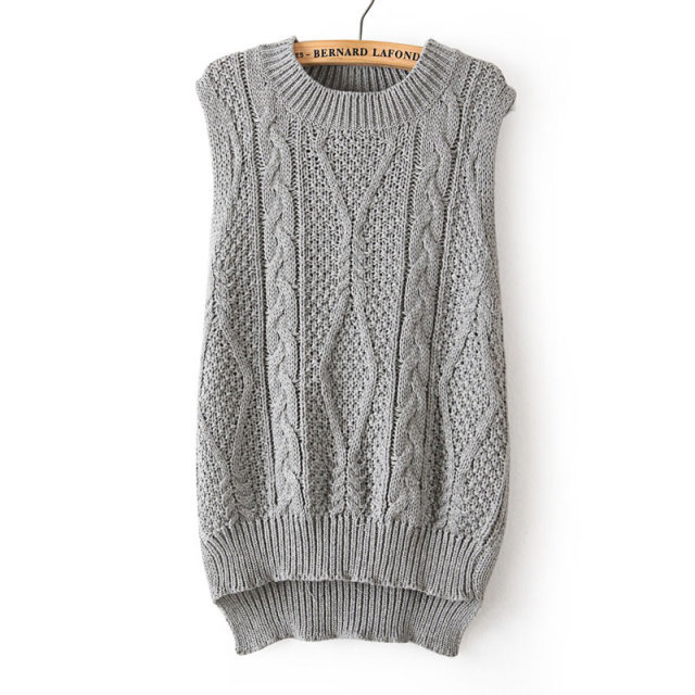 2014春装新款<em>韩版休闲</em>经典麻花前短后<em>长</em>圆领