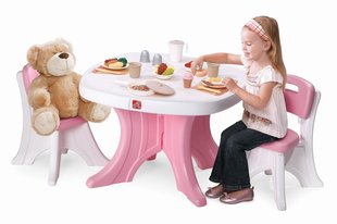 成套家具-美国Step2玩具\/儿童桌椅套装\/户外粉