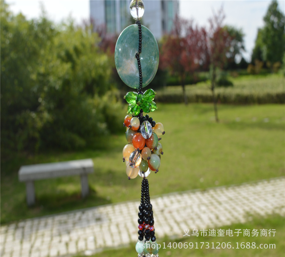 高档纯天然玉石玛瑙挂件,玛瑙平安扣水晶串珠,保平安