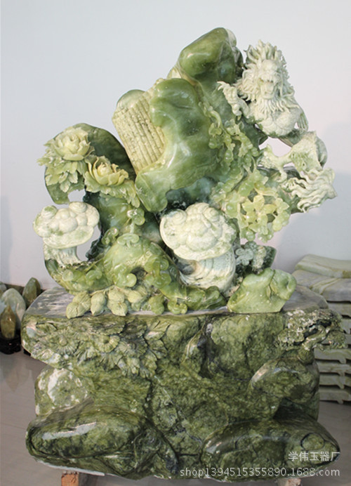 供应岫玉玉件 大件 中件 玉器 摆件(批发手镯玉石片 厂家直销