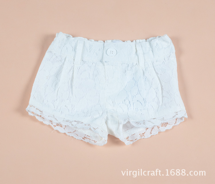 外贸原单蕾丝<em>短裤</em>\<em>夏季女童短裤</em> 1-6岁 图片_高