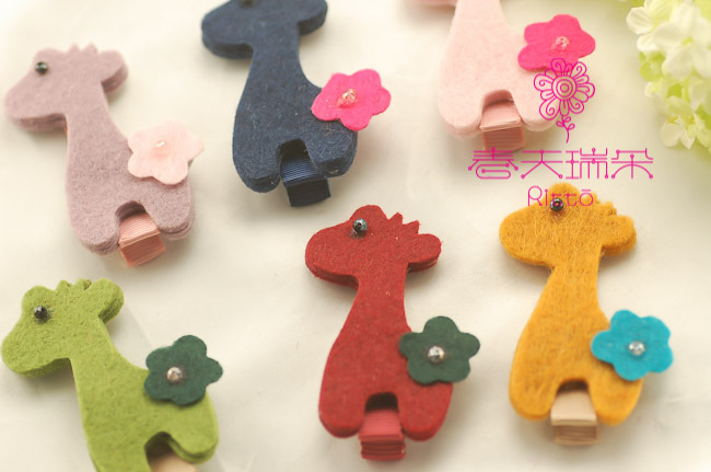 批发采购发饰、头饰-春天瑞朵花朵小鹿压夹儿