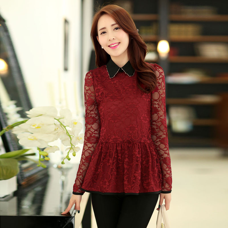 <em>2014年春季女装</em>时尚潮流 蕾丝衫<em>打底衫</em> A21 图