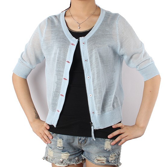 批发采购女式<em>针织</em>衫-<em>棉麻针织开衫</em>女装<em>薄款</em>七