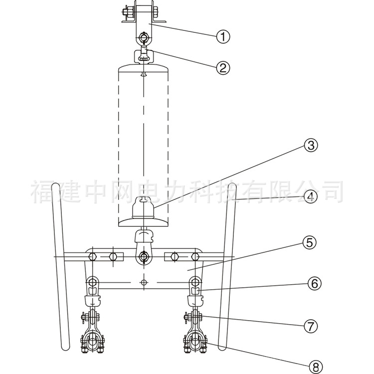 厂家直接销售 供应 金具 电力金具 220kv水平双分裂导线悬垂串图