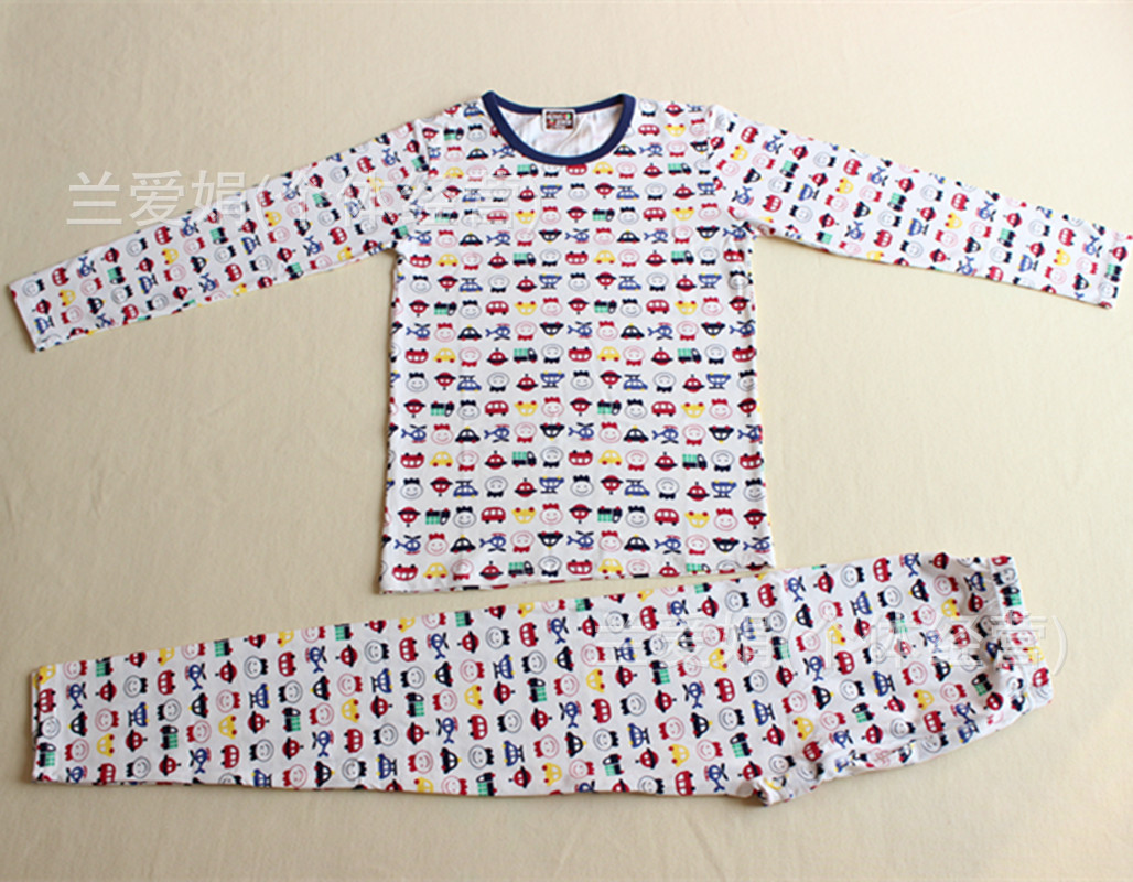 【童内衣<em>批发</em> <em>儿童</em>莱卡棉秋衣裤套装红果果绿