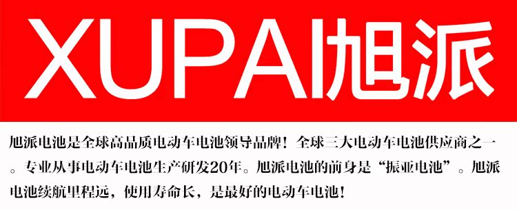 正品旭派铅酸蓄电池 48v20ah 电动三轮改装水电瓶 免维护足容量