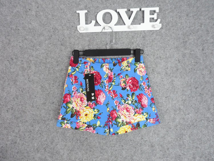 批发采购女式<em>牛仔裤</em>-2014潮款高腰碎花弹力牛