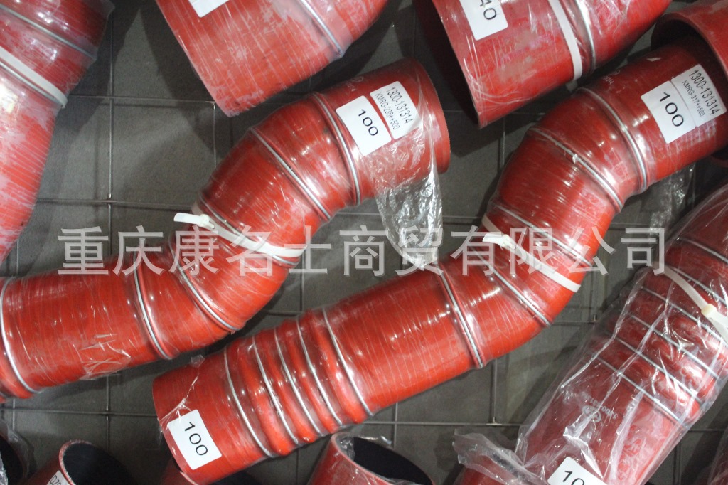 空调硅胶管KMRG-317++500-红岩金刚红岩金刚胶管1300-131314-内径100X大口径钢丝胶管,红色钢丝9凸缘8Z字内径100XL600XL600XH170XH200-11