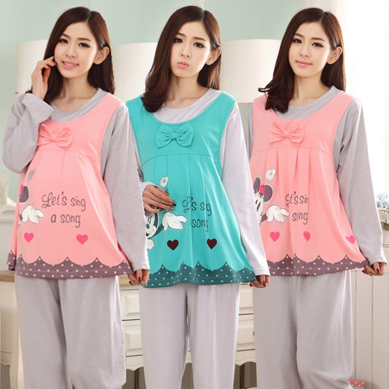 孕妇<em>产后</em>哺乳<em>睡衣</em> 外出时尚秋装 <em>长袖月子</em>服 秋