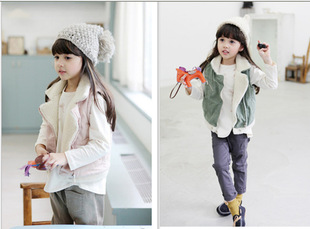 童<em>马甲</em>-<em>2014</em>新品秋<em>冬</em>款<em>棉马甲</em>韩版<em>女童</em>背心外