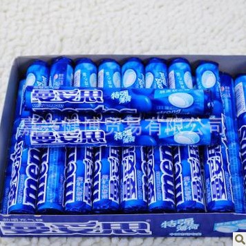 曼妥思糖37g霓虹混合味脆皮软心珠条糖 整盒24支