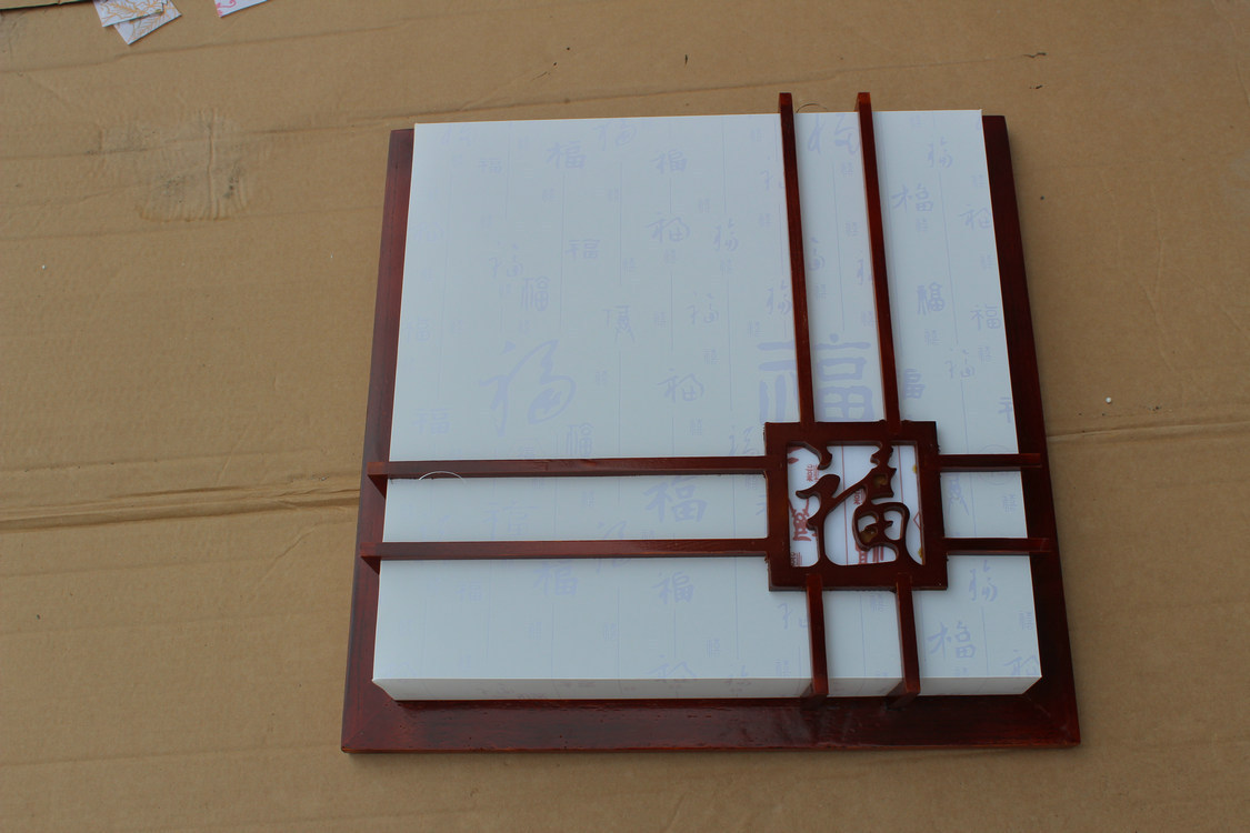 中式卧室led羊皮吸顶灯 仿古木艺正方形吸顶灯