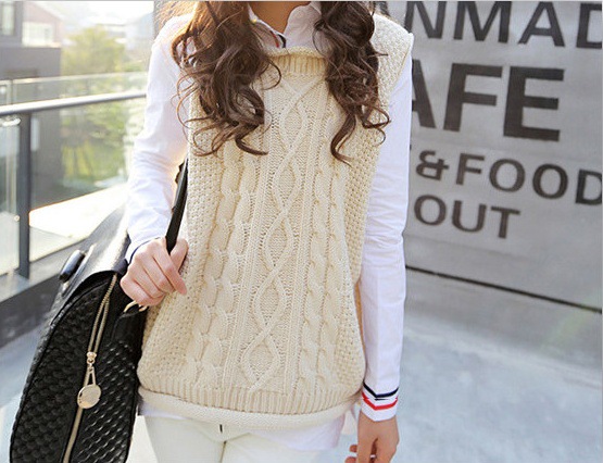 韩版宽松套头毛衣<em>背心马甲</em>女<em>针织</em>衫 毛线<em>坎肩</em>