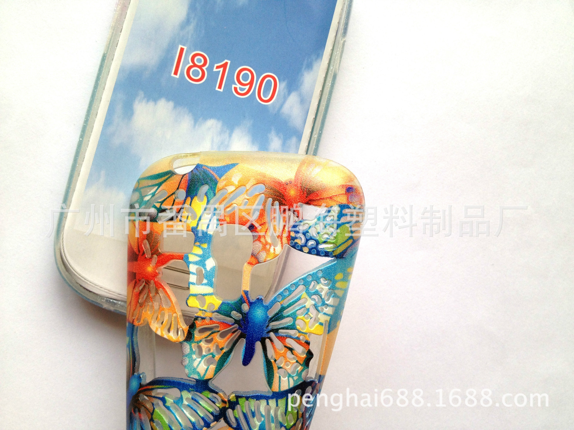 TPU三星8190镂空蝴蝶手机壳彩绘厂家