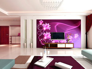 供应紫色魅惑 高雅壁画 背景墙 个性定制壁纸墙纸