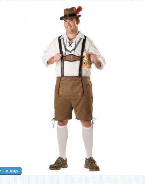 慕尼黑啤酒节男士服务员服装胖人背带裤装 男
