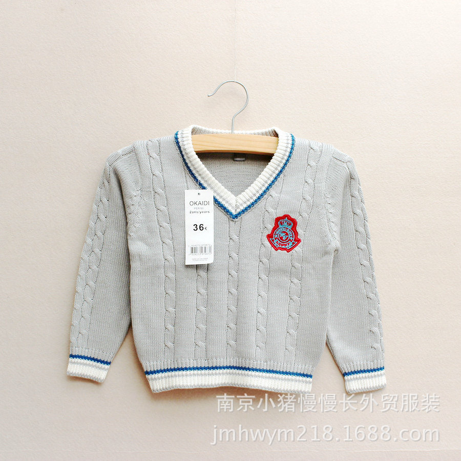 2014秋装儿童<em>毛衣</em>小童麻花<em>编织桃心领</em>棉线毛