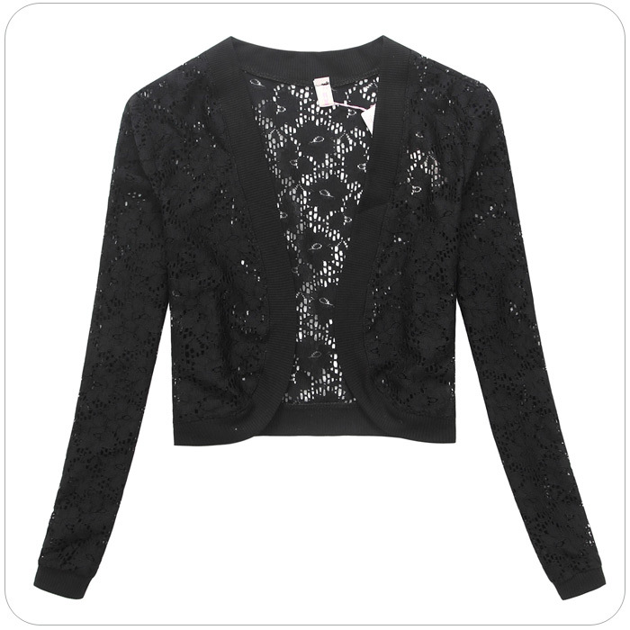 the fat Extra large Women's wear Plus Size Fattening Hollow flower Lace loose coat full dress Shawl Cardigan Little coat 9620