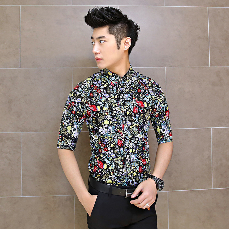 厂家直销2014夏季新款韩版小碎花短袖衬衫 时