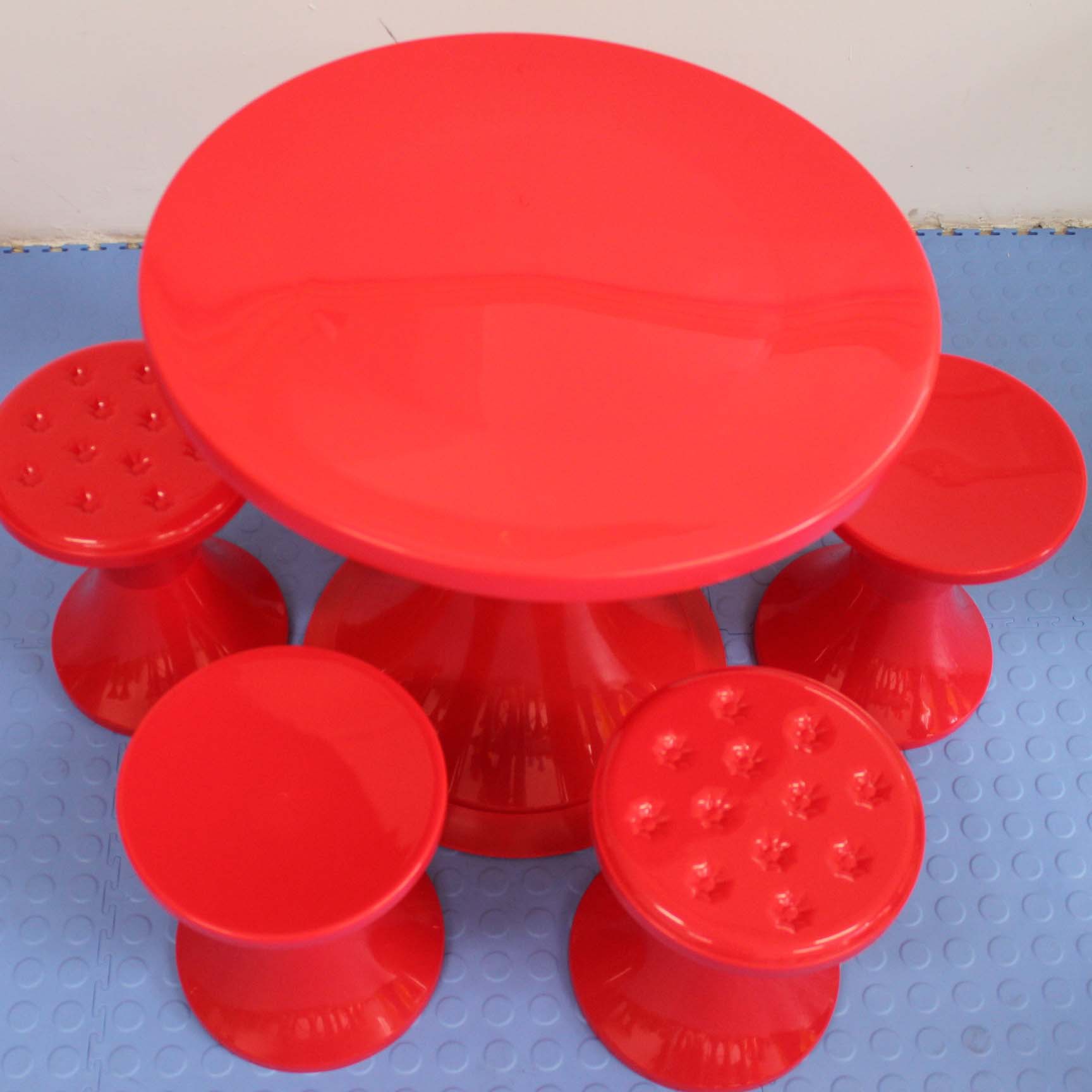 产品名称:塑料圆豉桌凳 产品规格:桌子 上圆:50cm*高 73cm*下圆37cm