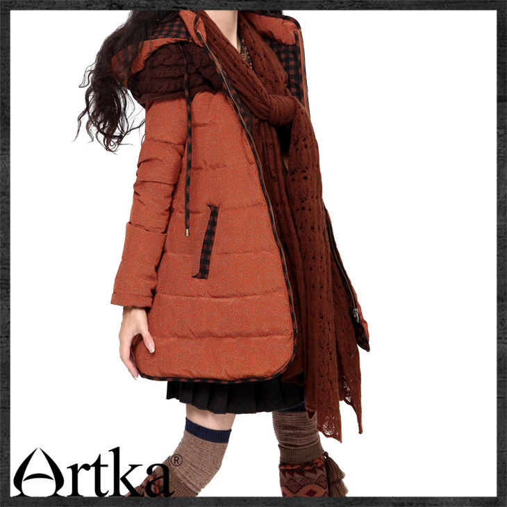 Artka我是阿卡正品2014新款冬装羽绒服女款 中