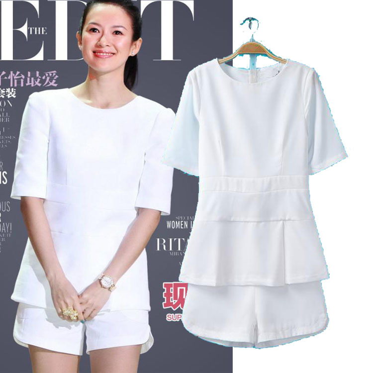 2014韩版女装章子怡<em>明星</em>款休闲<em>短裤</em>套装<em>时尚</em>