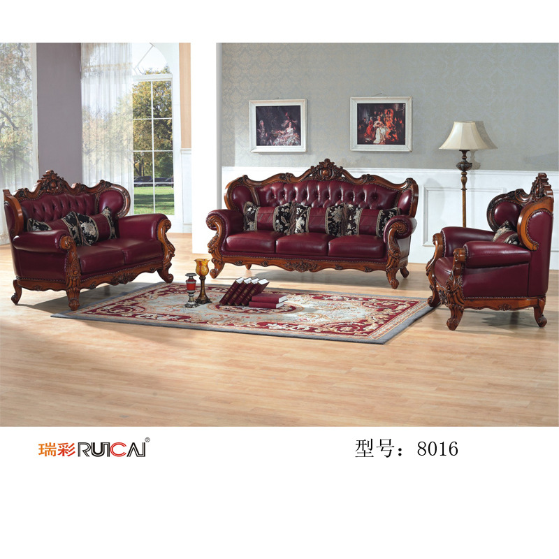 瑞彩家居6月新款真皮欧款沙发,大气外观,奢华