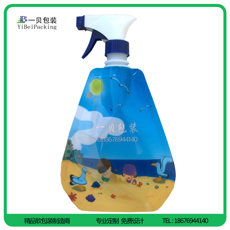 【QS认证】厂家定制复合带喷嘴水袋,直立塑料喷嘴水袋,免费设计