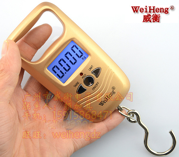 威衡土豪金迷你小型便携式手提电子秤手提秤快