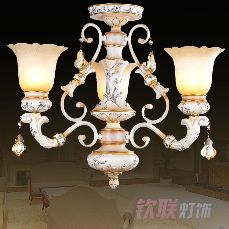 吊灯 厂家供应 欧式现代酒店卧室 奢华树脂吊灯 3/6/8/8+4优质精美玻璃